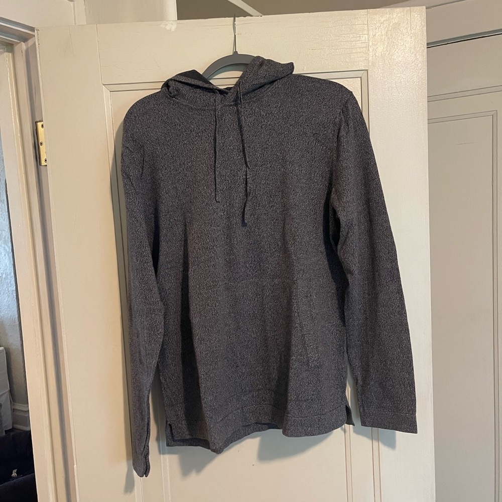 Banana Republic Supima Cotton Sweater Hoodie Gray/Black Sz L